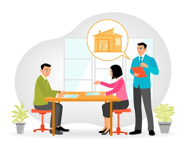 Contract Signing Property Agent and Client Sign Legal Documents in the Office