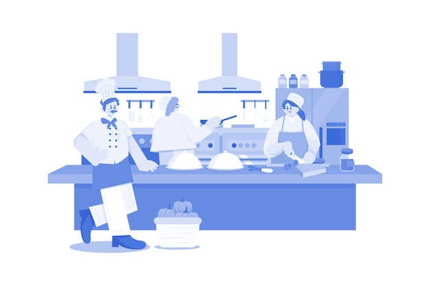 Cook Line Illustration-Konzept auf weißem Hintergrund