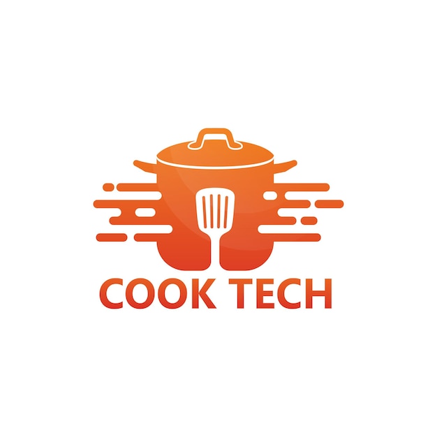 Cook technology logo template design vektor, emblem, designkonzept, kreatives symbol, icon