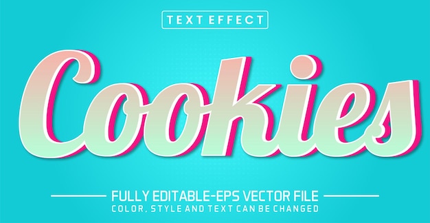 Cookies textbearbeitbare Stil-Effekt farbenfrohes Text-Thema