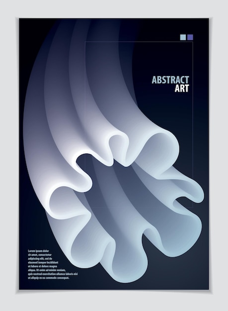 Cool Gradient Form, futuristisches Design. 3D Blumenform, Vektor abstrakte Kunst. Perfekt für Geschenkkarte, Cover, Poster oder Broschüre. Helle Farbe Welle dimensionales Objekt.