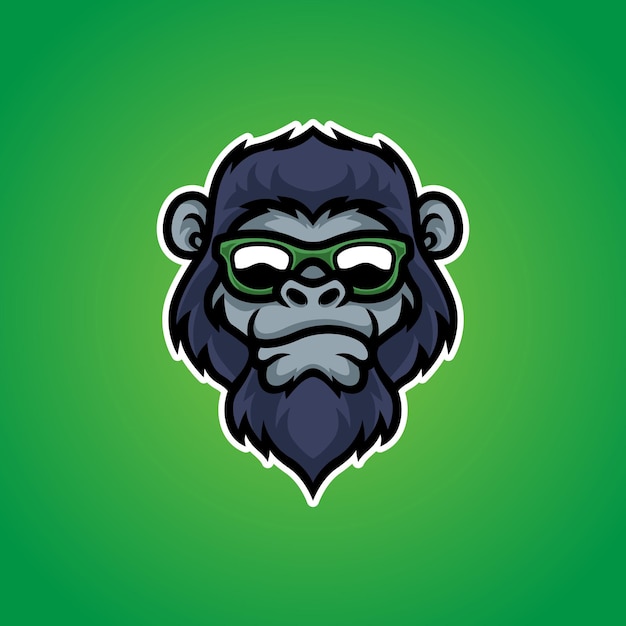 Cool monkey kopf maskottchen logo