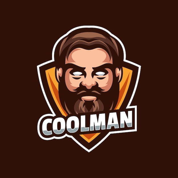 Coole mann-maskottchen-logo-vorlage
