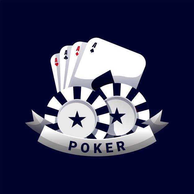 Coole silhouette, farbenfrohes poker- und casino-logo-archivbild