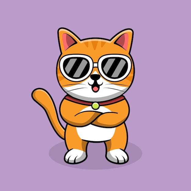 coole süße Katze trägt Sonnenbrille