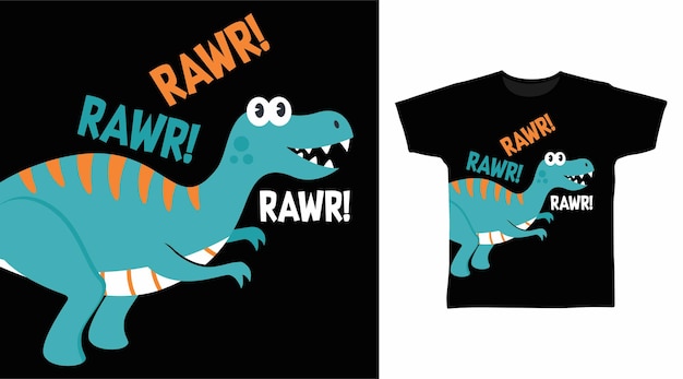 Cooler dinosaurier rawr für t-shirt-design