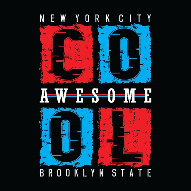 Cooler new yorker slogan tee brief typografie grafikdesign