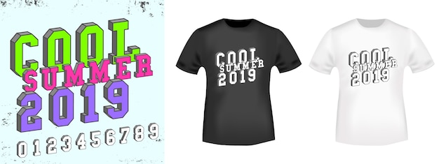 Cooler t-shirt-druckstempel für den sommer 2019