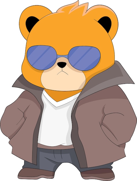 cooler Teddybär mit Brille und Detektivkleidung