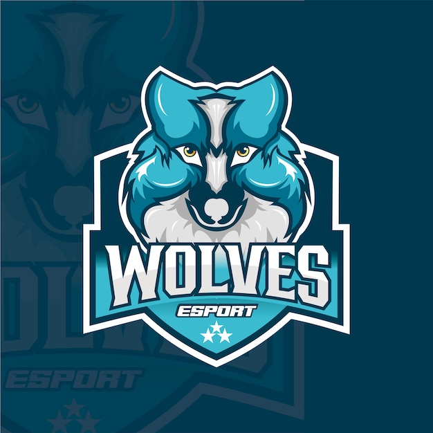 Vektor cooles esport-wolf-maskottchen-logo