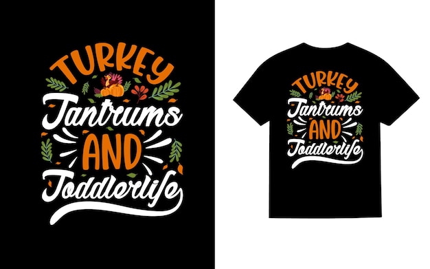 Cooles thanksgiving-typografie-t-shirt design der starken art des truthahns