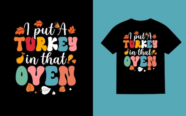 Cooles thanksgiving-typografie-t-shirt design der starken art des truthahns