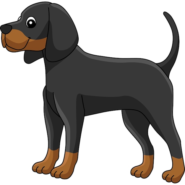 Coonhound-hundekarikatur farbige clipart-illustration
