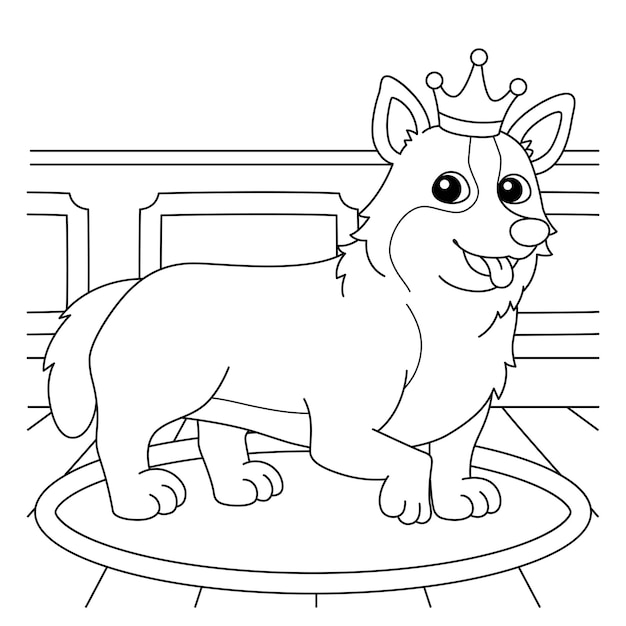 Corgi-Hunde-Malvorlagen für Kinder