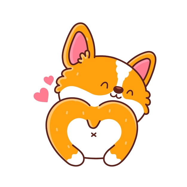 Corgi karikaturillustration