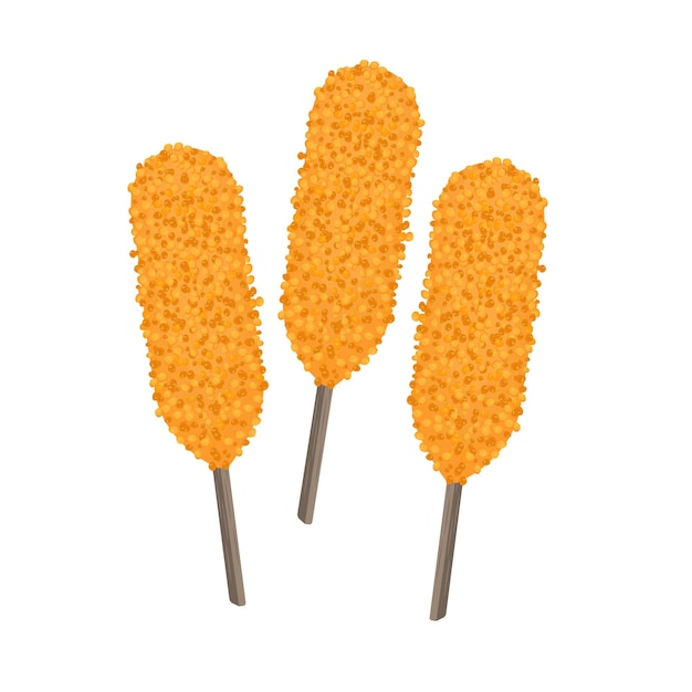 Corndog Bubble Crumb oder Corndog Bread Crumb Illustration Logo