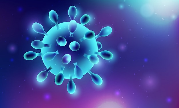 Corona virus allergie bakterien krankheit keim in blauer farbe