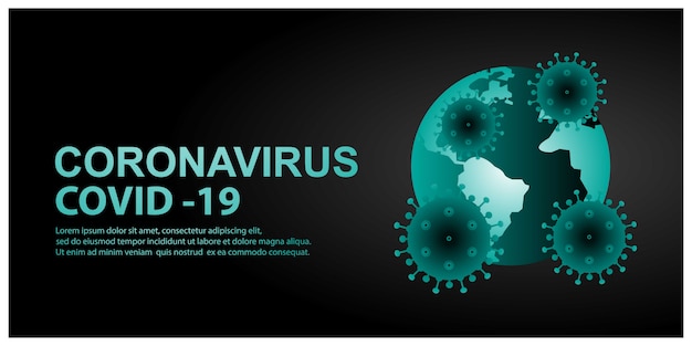 Vektor corona-virus mit betroffener erde