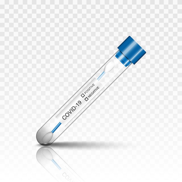 Coronavirus covid 19 infizierte wattestäbchenprobe im reagenzglas