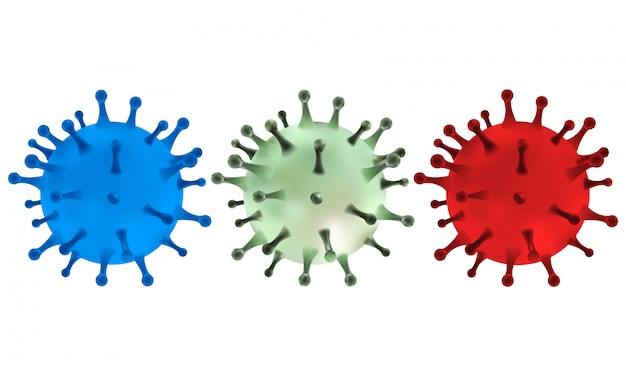 Coronavirus COVID-19 medizinisch realistische Illustration Infektion. pandemisches medizinisches Gesundheitsrisikokonzept