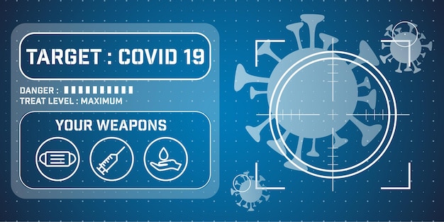 Coronavirus Covid 19 Zieldesignillustration