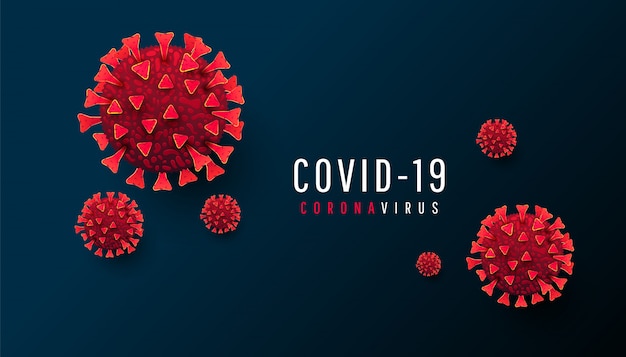 Coronavirus. horizontaler hintergrund mit zellkrankheiten