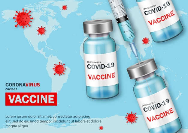 Coronavirus impfung. covid-19-coronavirus-impfstoff. spritzen- und impfstoffflasche.