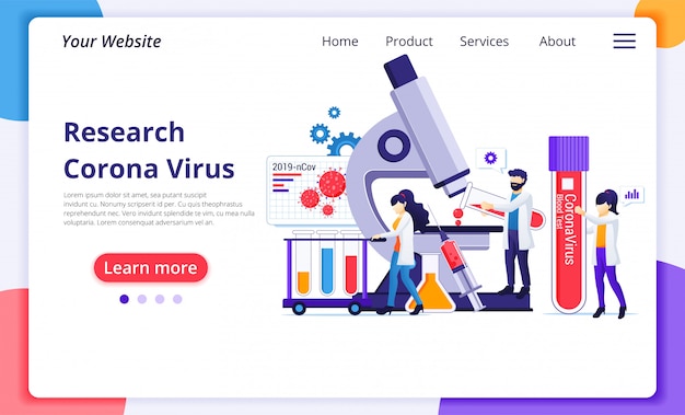 Vektor coronavirus-landingpage