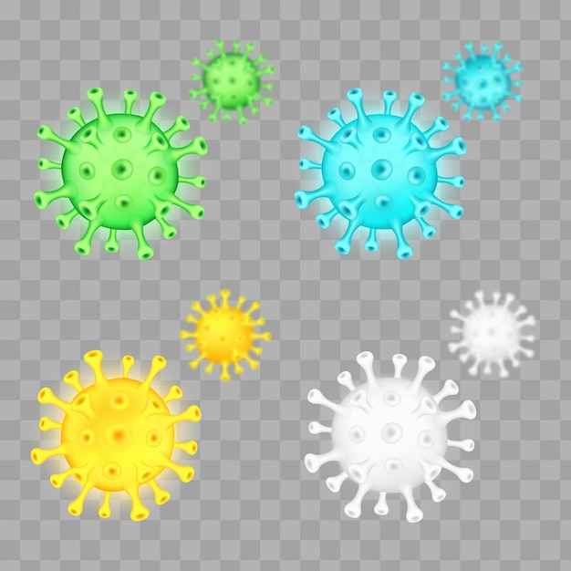 Vektor coronavirus mit realistischen viruszellen.