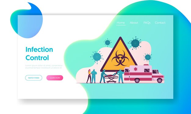 Coronavirus pandemic landing page template