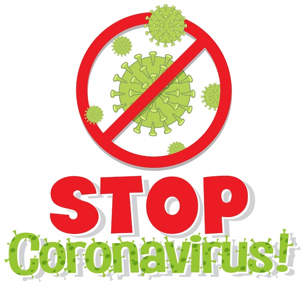 Coronavirus-Plakatentwurf mit Wortstopp-Coronavirus