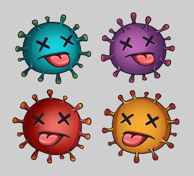 Coronavirus tote charaktere mit gesichtern