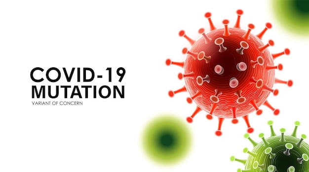 Coronavirus Variante Krankheit COVID19-Mutation mit Typografie Konzept der Variante des Bedenkens