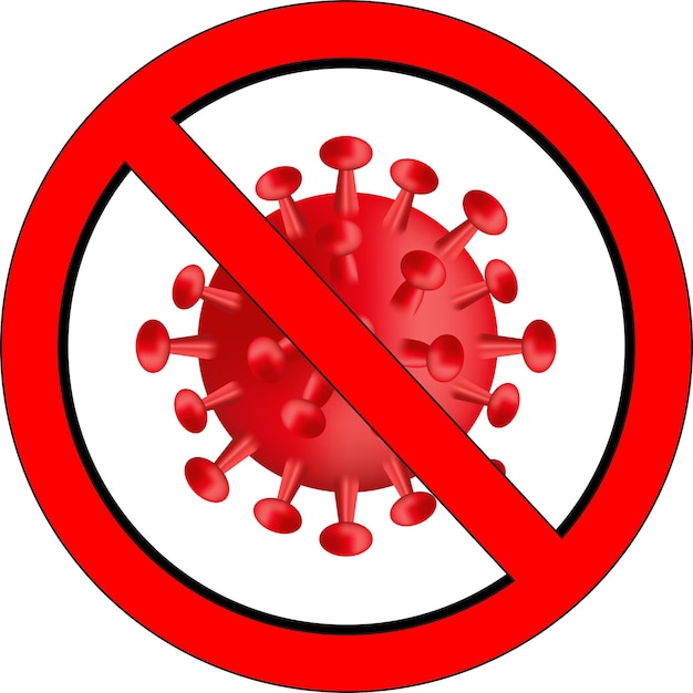 Coronavirus-Verbotszeichen SARSfreie sichere Zone