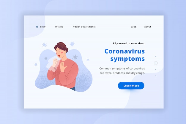 Vektor coronavirus-webseitenbanner, layout