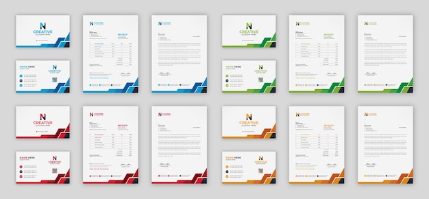 Corporate branding identity design umfasst visitenkarten, rechnungen, briefkopfdesigns