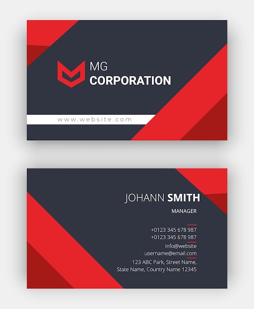 Corporate business card template vektordatei für den druck visitenkartenvorlage