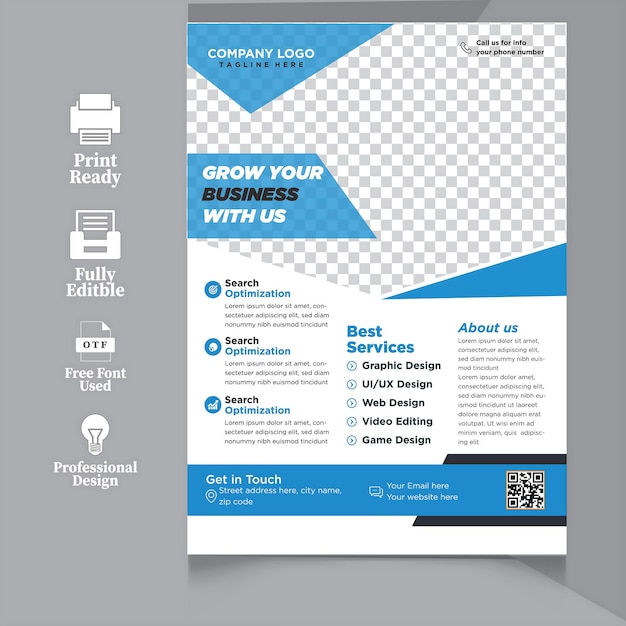 Corporate Business Cover und Rückseite a4 Flyer Design Vorlage für den Druck