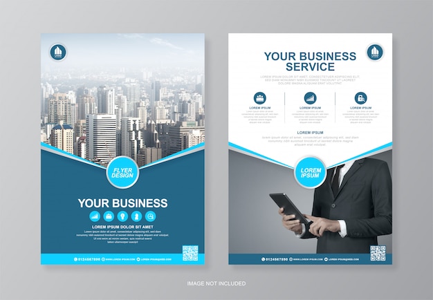 Corporate business cover und rückseite a4 flyer design-vorlage