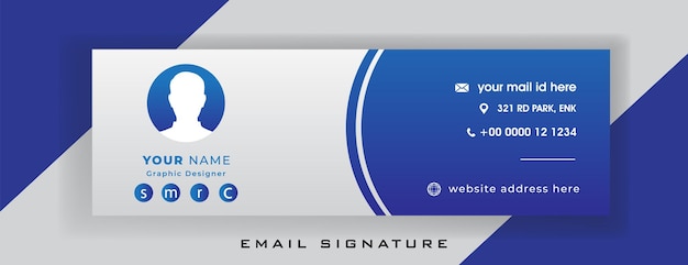 Corporate business e-mail-signatur blaue kartenvorlage