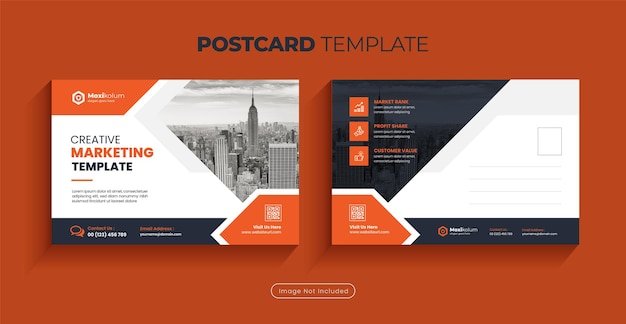 Vektor corporate business eddm postkarte designvorlage für marketing oder immobilienagentur
