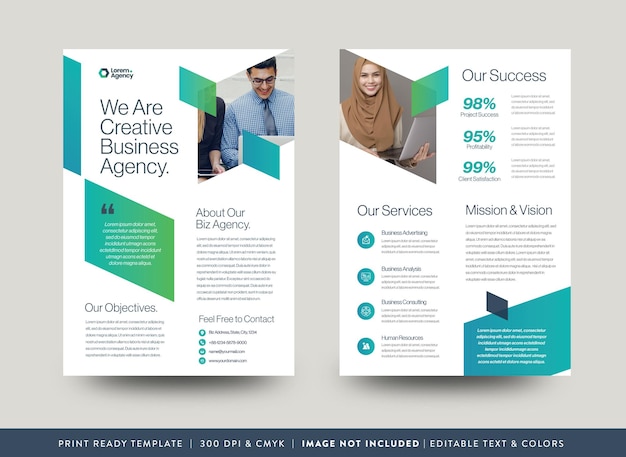 Corporate business flyer design oder handout und faltblatt design oder marketing sheet brochure design