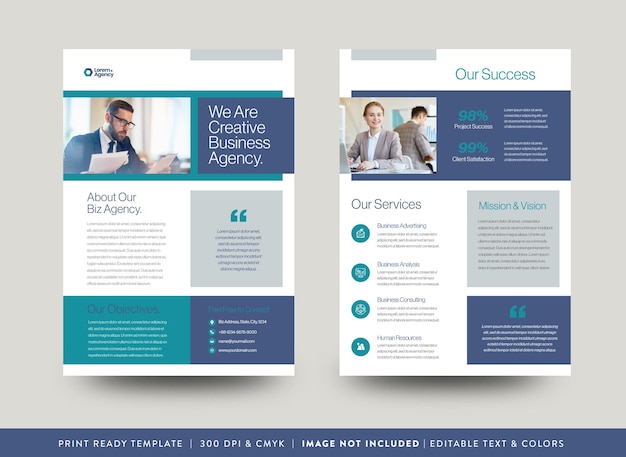 Corporate business flyer design oder handout und faltblatt design oder marketing sheet brochure design