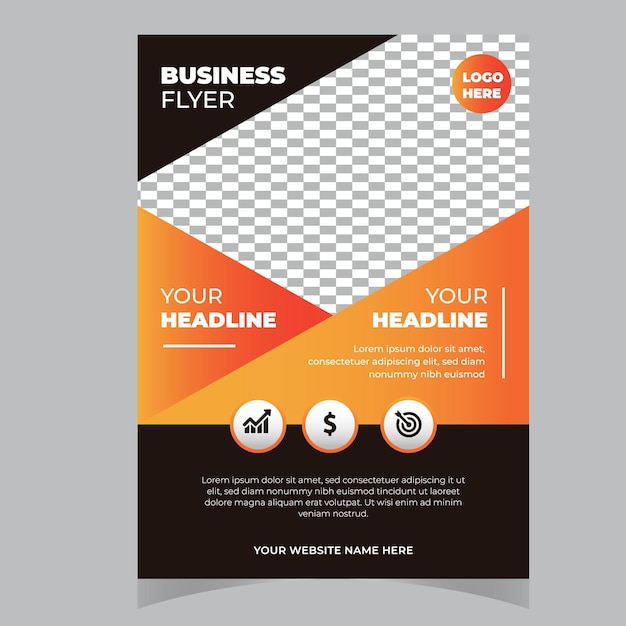 Corporate business flyer vorlage design set mit blauer orange roter und gelber farbe marketing