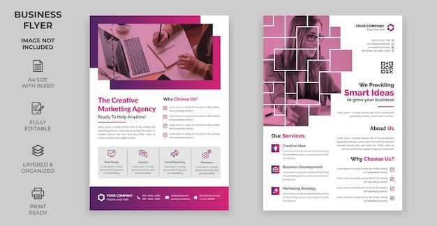 Corporate business flyer vorlage einfachen stil und modernes layout