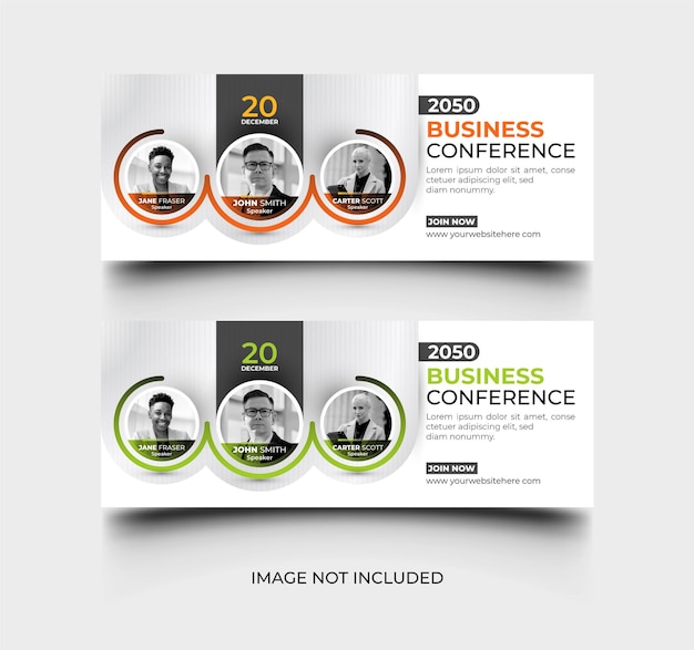 Vektor corporate business-konferenz social media web-banner-vorlage