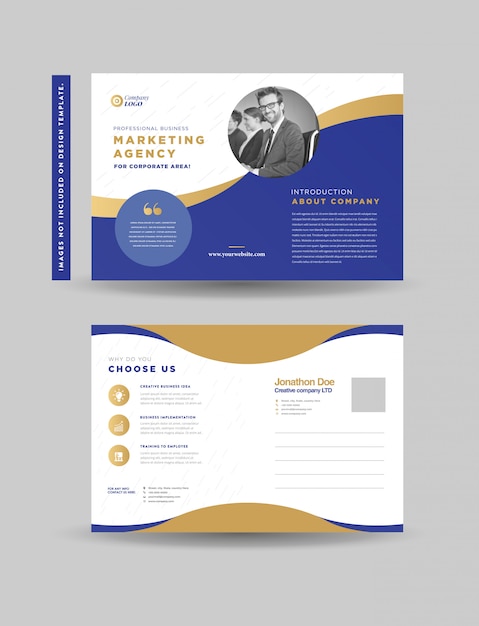 Vektor corporate business postkarten design | save the date einladungskarte | direktwerbung eddm design