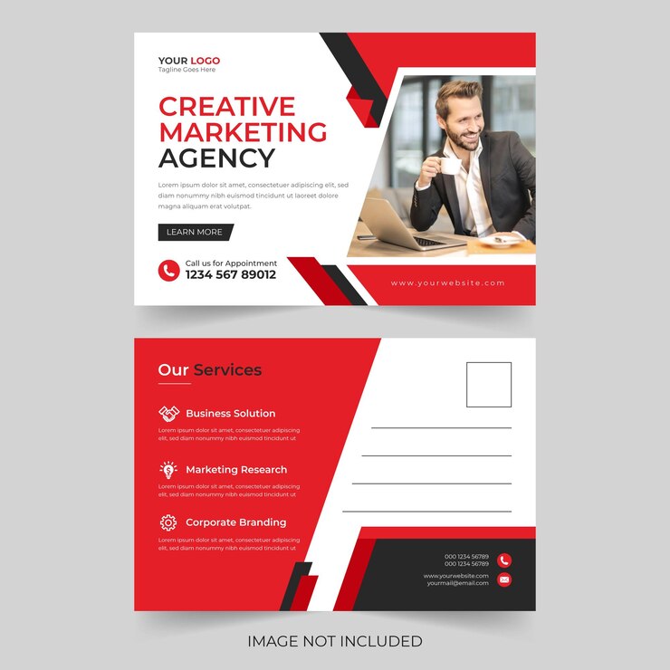 Corporate Business-Postkarten-Design-Vorlage Premium-Vektor