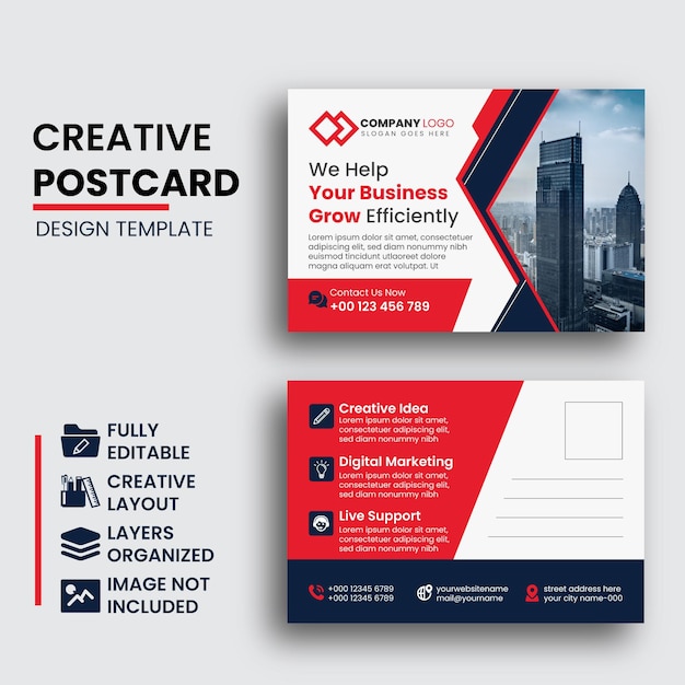 Corporate business-postkarten-template-design