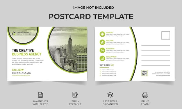 Corporate business postkartenvorlage design moderne minimale postkartenvorlage postkarten-layout